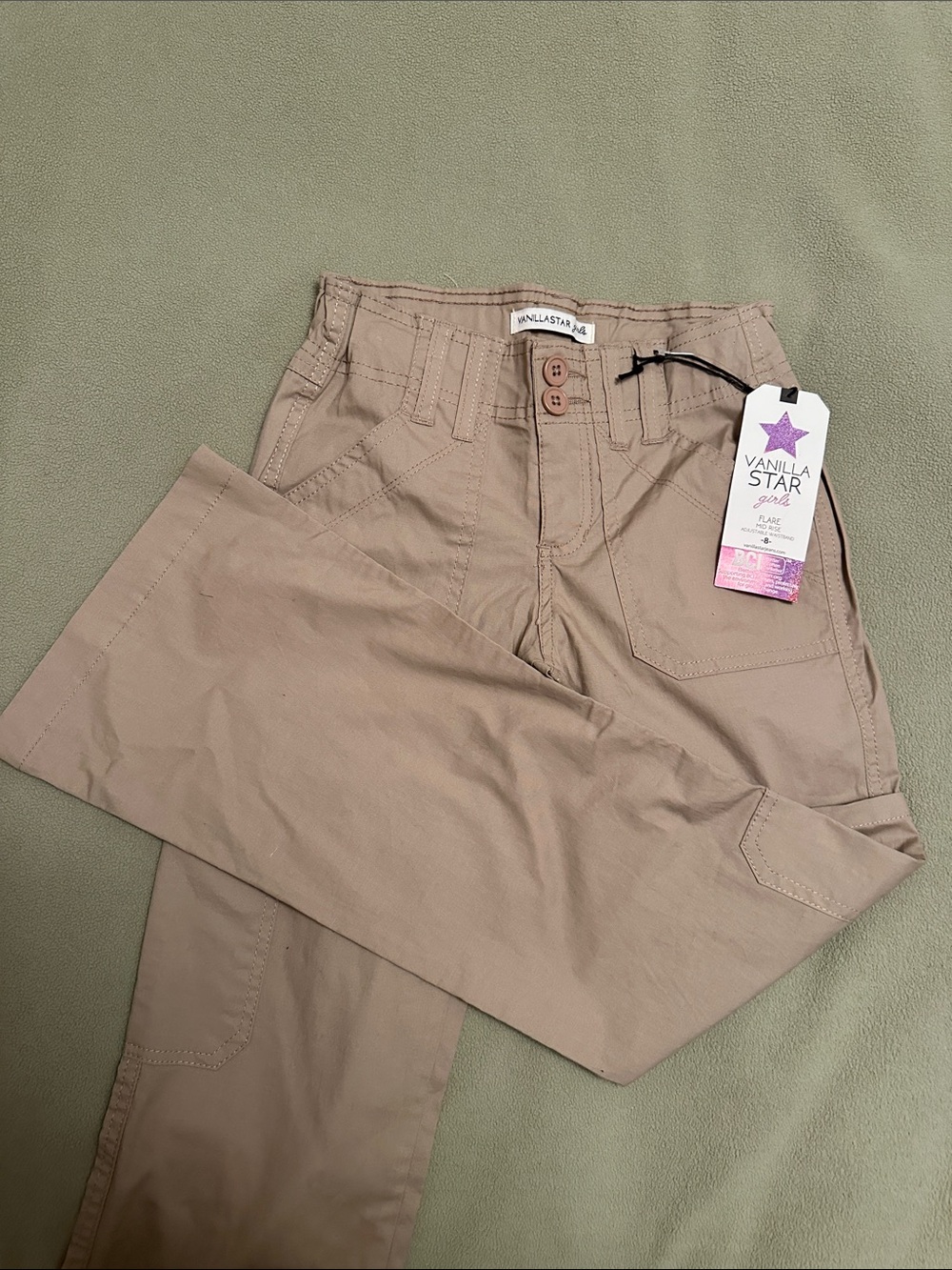 Vanilla Star Men's Tan Cargo Chinos